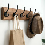 SKOLOO Rustic Coat Rack Wall Mount, 5 Hooks, 17 Inch, Solid Wood - Image 3