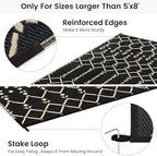 Smiry Outdoor Rug 8x10 ft Waterproof Reversible Boho Mat - Image 4
