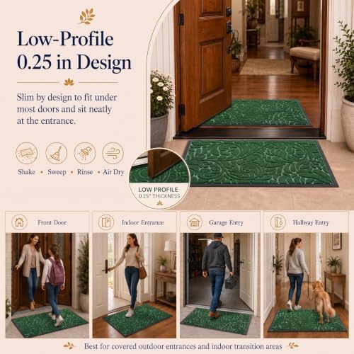 Yimobra Large Door Mat Outside Entrance, Floral Outdoor Mat - Image 5