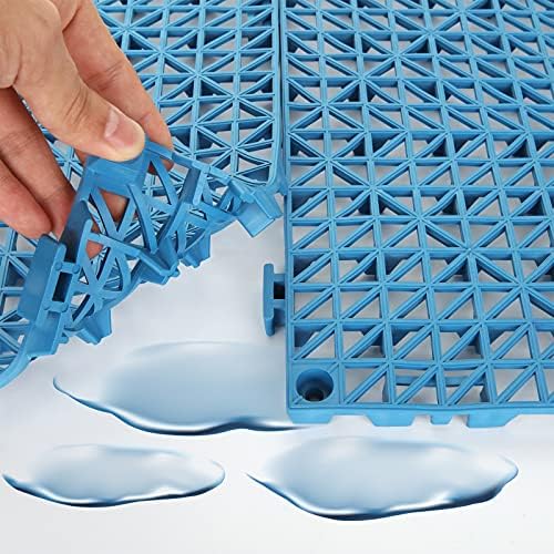 12 Pack Interlocking Floor Cushion Rubber Tile Mats 12" x 12" Non-Slip Shower - Image 3