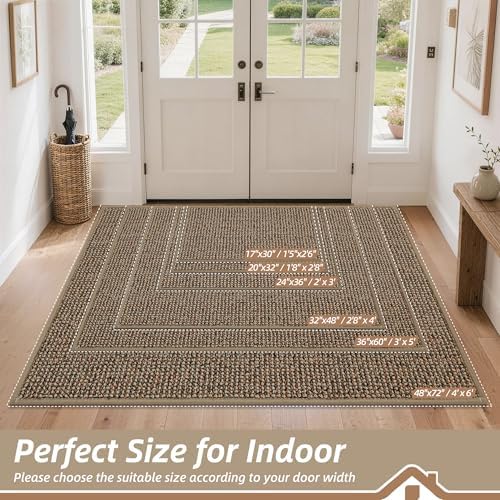 BEQHAUSE Dirt Trapper Door Mat 36" x 60", Non-Slip Washable Doormats - Image 2