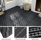 VANCASTLE Interlocking Deck Tiles 36 Pack Dark Grey 12"x12" Patio Pavers - Image 2