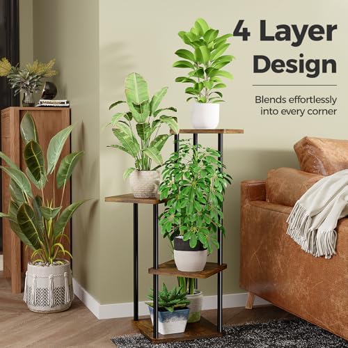 Bamworld Small Plant Stand Corner Plant Shelf - Image 4