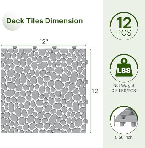 Rovibek 12PCS Plastic Interlocking Deck Tiles - Image 2
