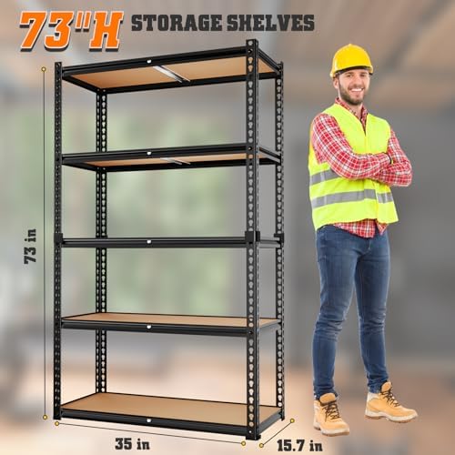 LEVELEVE 5-Tier Storage Shelving Unit, - Image 3