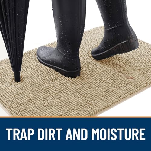 OLANLY Dog Door Mat for Muddy Paws 59x32, Super Absorbent Chenille Mud Mat - Image 2