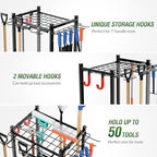 Sttoraboks Garden Tool Organizer Rack Up to 50 Tools, Heavy-Duty Steel Yard - Image 4