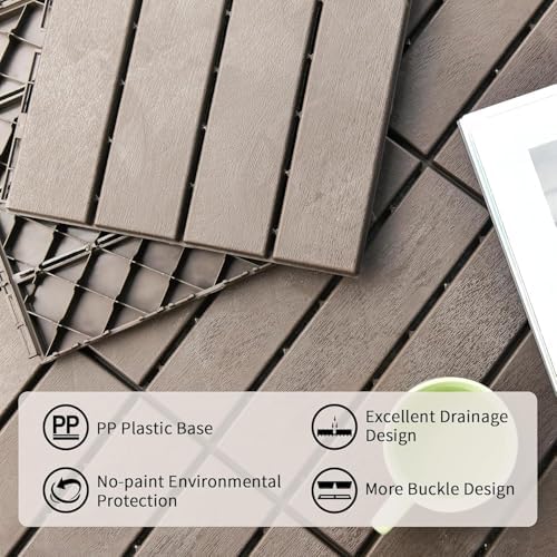 Interlocking Deck Tiles Outdoor Waterproof, Composite Patio Flooring - Image 4