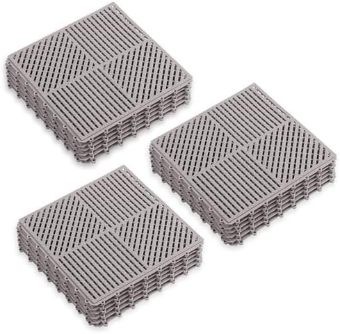 18 Pack Modular Interlocking Floor Mat Rubber Outdoor Tiles by wiiiw