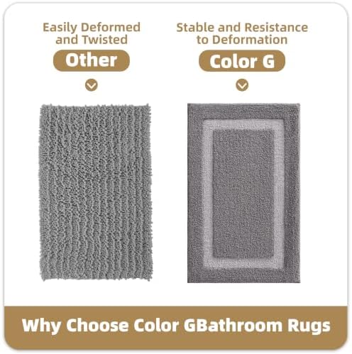 Color&Geometry Gray Bathroom Rugs 30x20, Extra Soft Absorbent Microfiber Bath - Image 5