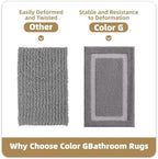 Color&Geometry Gray Bathroom Rugs 30x20, Extra Soft Absorbent Microfiber Bath - Image 5