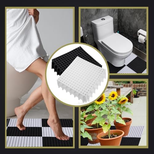 Tinideya 50 Pcs Drainage Interlocking Floor Tiles - Image 7