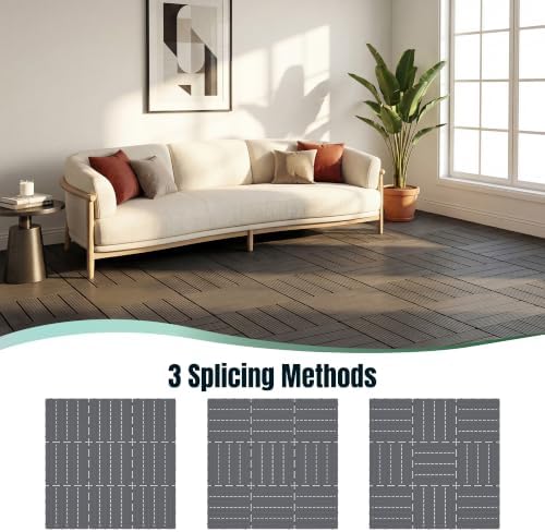 Devoko Plastic Interlocking Deck Tiles, 44 Pack Patio Flooring Tiles - Image 5