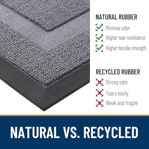 OLANLY Half Circle Front Door Mat Outside 35x23 All-Season Rubber Doormat - Image 3