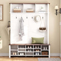 4-in-1 Hall Tree with Storage Bench Shoe Organizer/ Shelves by HRVEOCEI