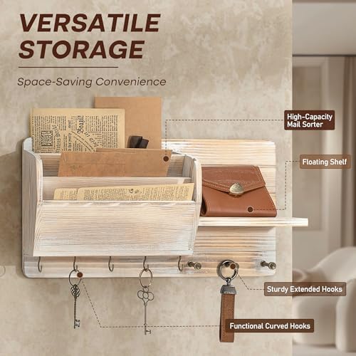 Rebee Vision Pine Wood Key Holder Wall Mount - Image 6