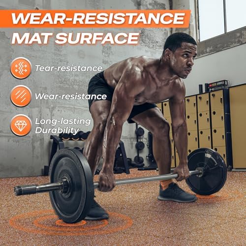 SUPERJARE 0.56'' Thick 144 Sq Ft Rubber Top Gym Flooring - Image 6