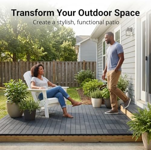 Interlocking Deck Tiles 44 Pack, Plastic Outdoor Deck Tiles - Image 3