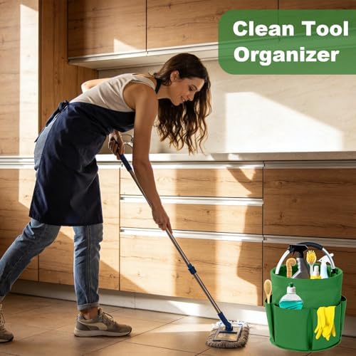 Cleaning Caddy with Handle, 17L Foldable Cleaning Supplies Organizer, Portable - Image 2