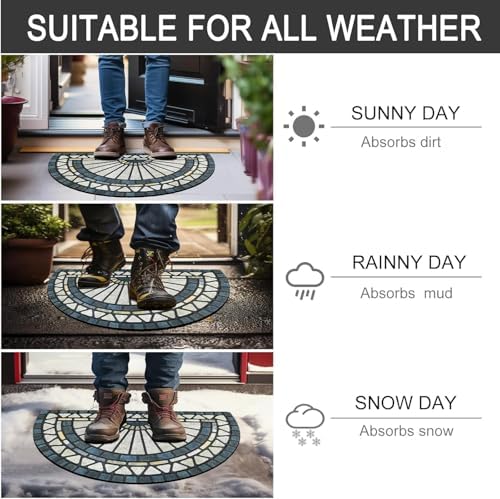 CHICHIC Front Door Mat 24"x36" Outdoors Heavy Duty Rubber Mat - Image 5