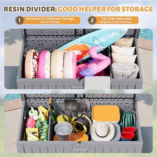 Flamaker 250 Gallon Resin Deck Box, XXL Waterproof Storage Box - Image 5