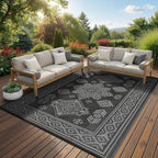 9x12 Outdoor Rug Waterproof Foldable Plastic Straw Carpet - Image 2