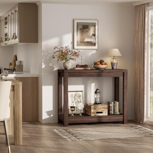 Besiost Small Farmhouse Wood Entryway Table Narrow Console Table - Image 7