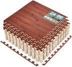 Sorbus Interlocking Wood Grain Foam Floor Tiles by Sorbus