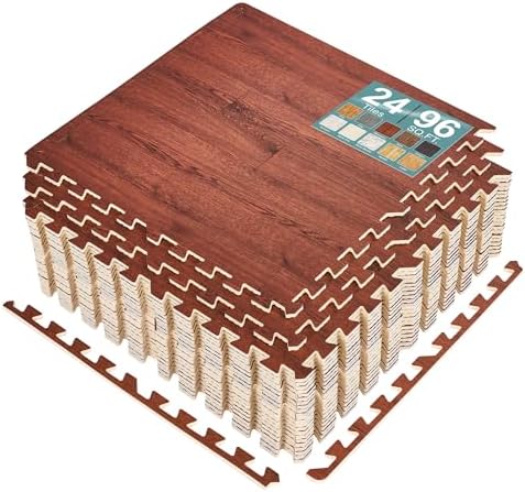 Sorbus Interlocking Wood Grain Foam Floor Tiles by Sorbus
