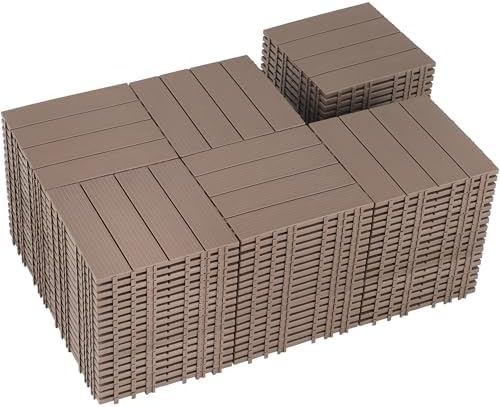 108 PCS Plastic Interlocking Deck Tiles by SkillMaid
