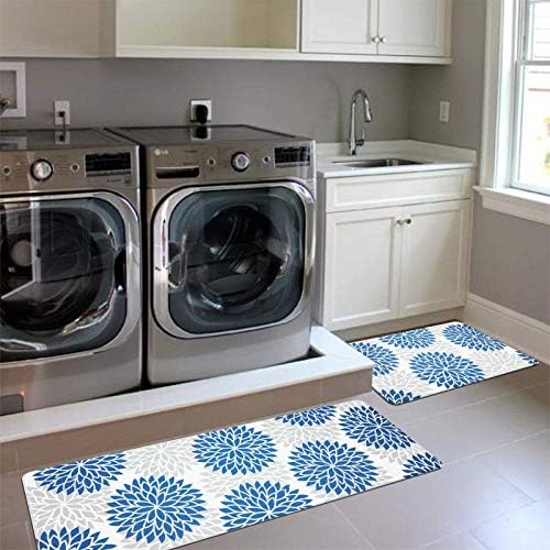 HEBE Kitchen Mats for Floor, Floral Anti Fatigue Kitchen Rugs Set of 2 - Image 6