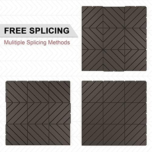 VANCASTLE Interlocking Deck Tiles 36 Pack Dark Coffee 12"x12" Patio Pavers - Image 7