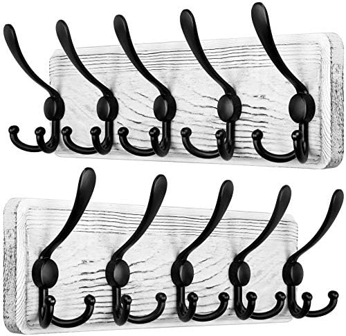 SKOLOO Rustic Wall Mounted Coat Rack, Wood Coat Rack Wall Mount by SKOLOO