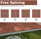 PrimeZone 27 PCS Solid Acacia Wood Interlocking Deck Tiles Outdoor - Image 6