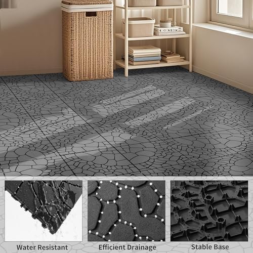 Plastic Interlocking Deck Tiles, 44 Pack | Waterproof, Indoor and Outdoor - Image 4