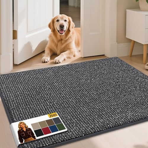 JSEI Dirt Trapper Door Mat 32" x 48", Non-Slip Washable Doormats by JSEI