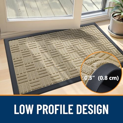 OLANLY Front Door Mat Outside Entrance 47x23, Heavy-Duty Rubber Doormat - Image 5