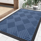 Smiry Front Door Mat Outside Entrance, Natural Rubber Doormat, 35x23 Inch by Smiry
