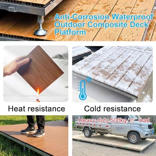Patio Raised Deck Platform 84x84cm, Modular Floating Deck Kit - Image 4