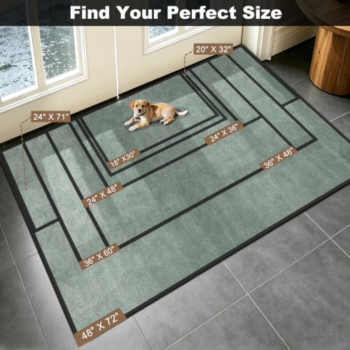 Mibao Super Absorbent Front Door Mat, Non-Slip Washable Indoor Doormats - Image 2
