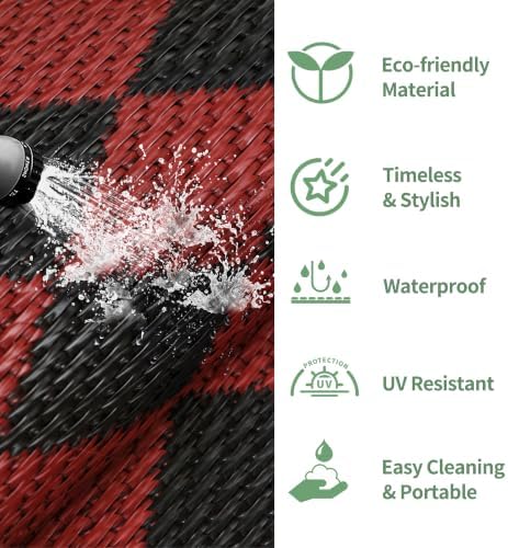 GENIMO Outdoor Rug, Waterproof Plastic Rugs - Image 7