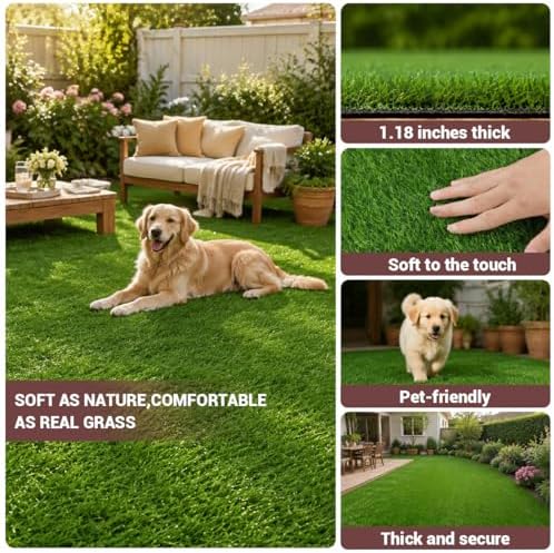 Artificial Grass 2.6x3.3 Ft, Fake Grass Turf - Image 2