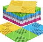Barydat 72 Pcs 12x12 Garage Floor Tiles Interlocking Drainage by home