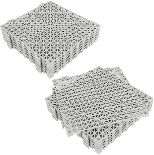 FAHKNS 12 PCS Interlocking Drainage Mat, 12“x12” Drainage Tiles Interlocking by FAHKNS