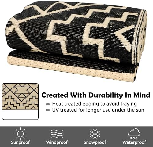 SAND MINE Reversible Mats, Plastic Straw Rug, Modern Area Rug, Large Floor Mat - Image 4