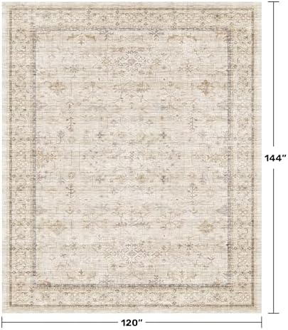 Beige Cream 10x12 Large Living Room Area Rug, Soft Neutral Carpet - Image 2