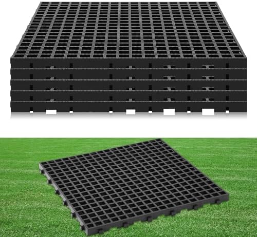 5 Pcs Ground Protection Mats, Interlocking Black 23.6 x 23.6 in by Wesnoy