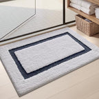 Color&Geometry White Bathroom Rugs 36x24, Extra Soft Absorbent Microfiber Bath by COLORG
