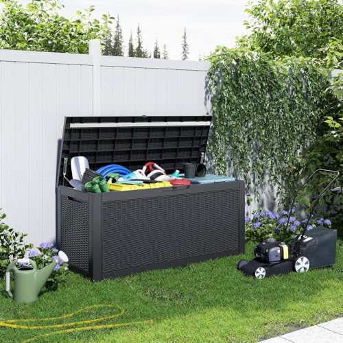 120 Gallon Outdoor Deck Box, Lockable Waterproof Outdoor Storage Boxes - Image 3