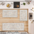 Washable Kitchen Rug Set of 3: Boho Non-slip Soft Stove Sink Mat Light Weight - Image 4